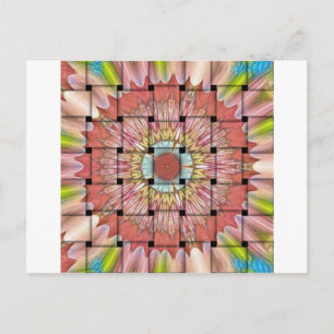 Afrikanisch inspirierter Kunstdruck – Geometrische Postkarte