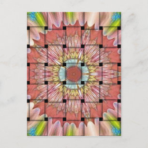 Afrikanisch inspirierter Kunstdruck – geometrische Postkarte