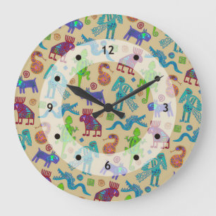 Afrikanisch-mexikanische Kultur - primitives Stamm Große Wanduhr