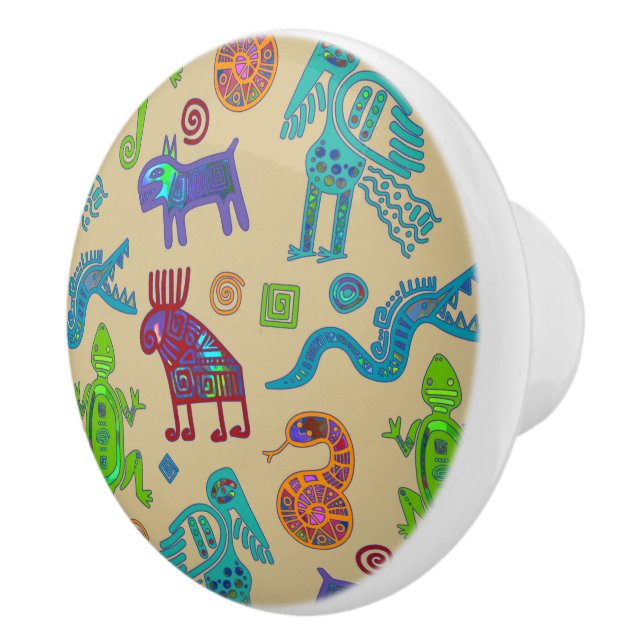 Afrikanisch-mexikanische Kultur - primitives Stamm Keramikknauf (Rechts)