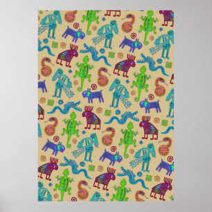 Afrikanisch-mexikanische Kultur - primitives Stamm Poster