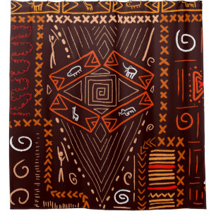 Afrikanische Aborigine-Kunst Nahtloses Muster Duschvorhang
