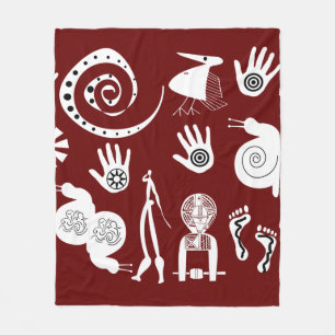 Afrikanische abstrakte Stammeskunst Fleecedecke