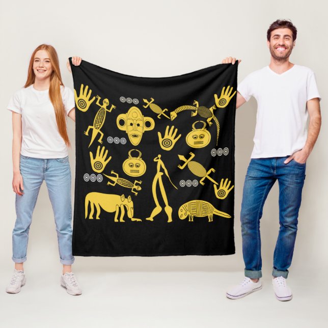 Afrikanische abstrakte Stammeskunst Fleecedecke (Beispiel)