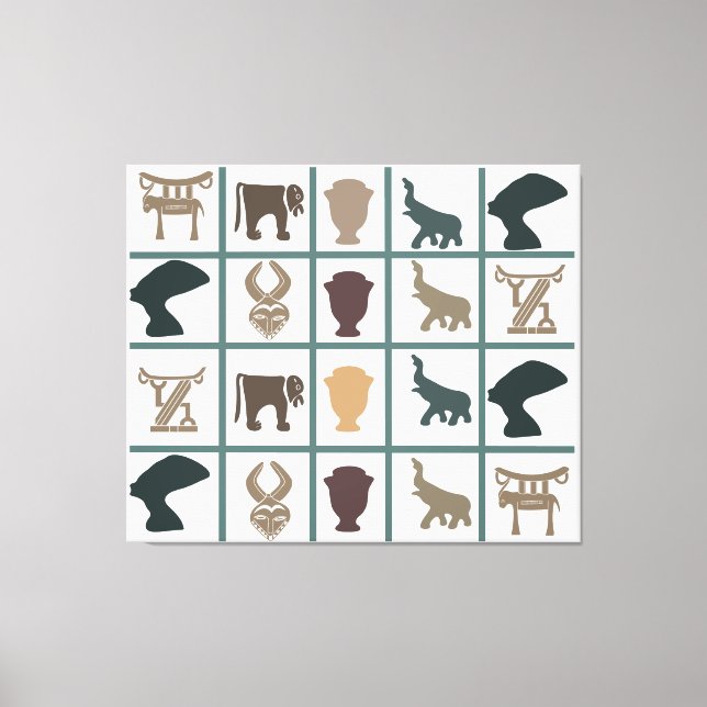 Afrikanische abstrakte Stammeskunst Leinwanddruck (Vorderseite)