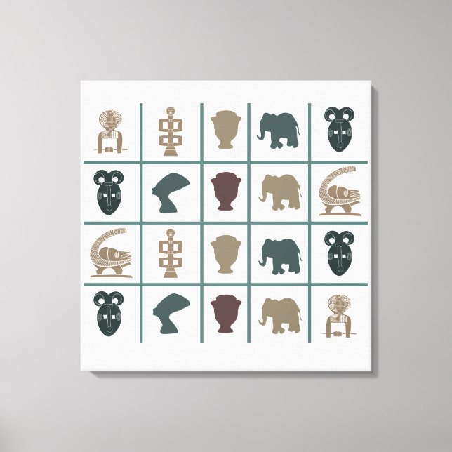 Afrikanische abstrakte Stammeskunst Leinwanddruck (Vorderseite)