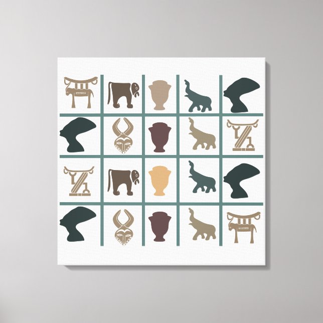 Afrikanische abstrakte Stammeskunst Leinwanddruck (Vorderseite)