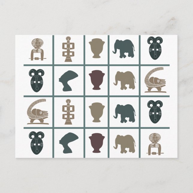 Afrikanische abstrakte Stammeskunst Postkarte (Vorderseite)