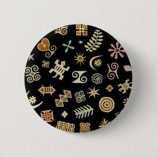 Afrikanische Adinkra-Symbole Button