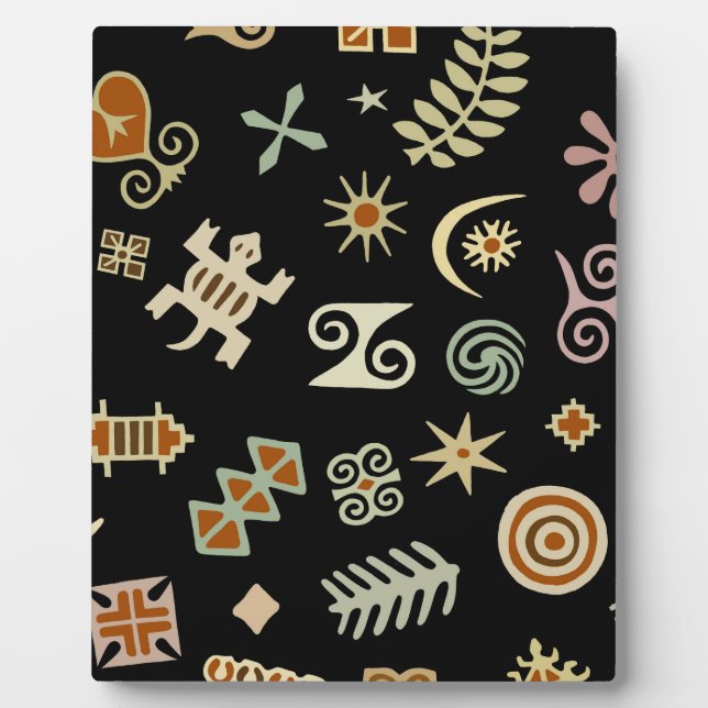 Afrikanische Adinkra-Symbole Fotoplatte (Vorderseite)