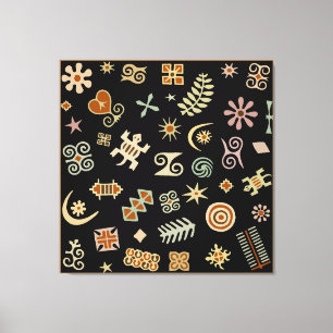 Afrikanische Adinkra-Symbole Leinwanddruck