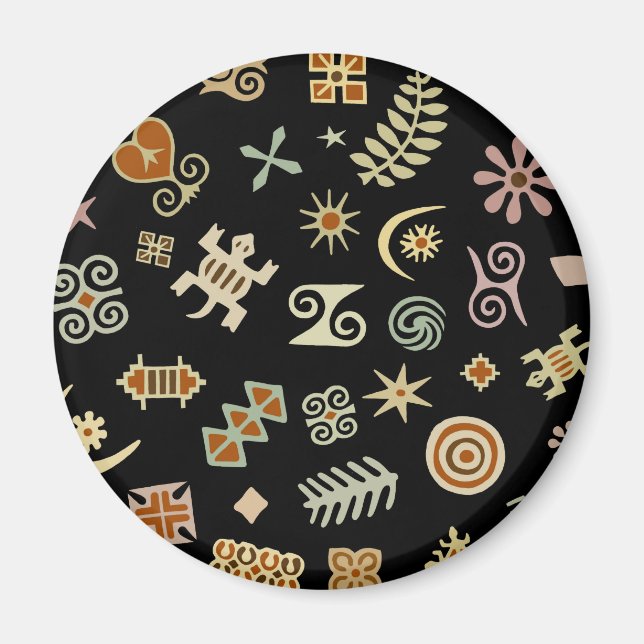 Afrikanische Adinkra-Symbole Magnet (Vorne)
