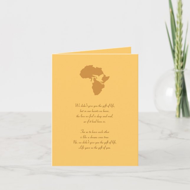 Afrikanische Adoption Geschenk von Dir Gedicht - A Karte (Vorderseite)