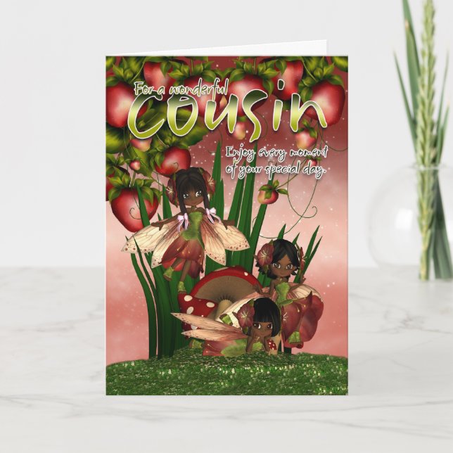 Afrikanische American Birthday Card - Cousin - Mon Karte (Vorderseite)