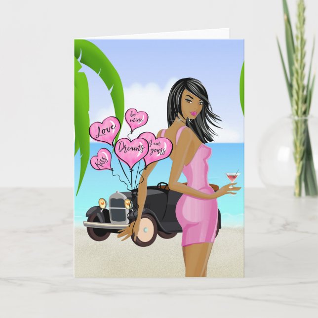 Afrikanische American Valentinstag Card Karte (Vorderseite)