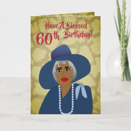 Afrikanische Amerikanerin 60. Trendy Birthday Card Dankeskarte