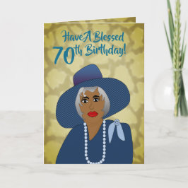 Afrikanische Amerikanerin 70. Trendy Birthday Card Dankeskarte