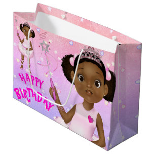 Afrikanische Amerikanerin Ballerina Fairy Princess Große Geschenktüte