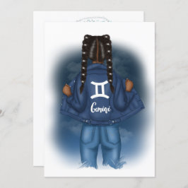 Afrikanische Amerikanerin Gemini Zodiac Sign Birth Einladung