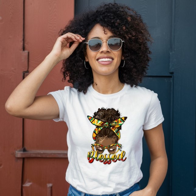 Afrikanische Amerikanerin Gesegnet - Boho T-Shirt (Von Creator hochgeladen)