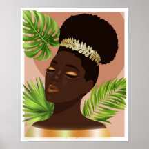 Afrikanische Amerikanerin Gold-Illustration