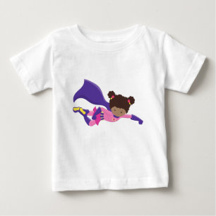 Afrikanische Amerikanerin, Kap, Superheld-Mädchen Baby T-shirt