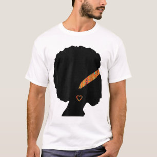 Afrikanische Amerikanerin Kente Cloth Headband Nat T-Shirt