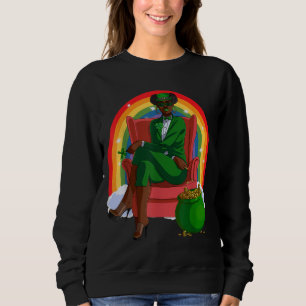 Afrikanische Amerikanerin Leprechaun Black St Patr Sweatshirt