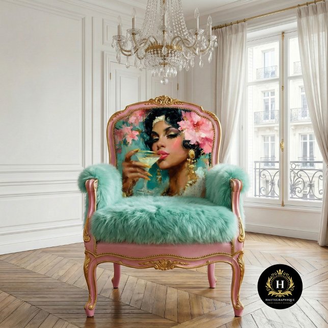 Afrikanische Amerikanerin mit Martini Decoupage Seidenpapier (Von Creator hochgeladen)