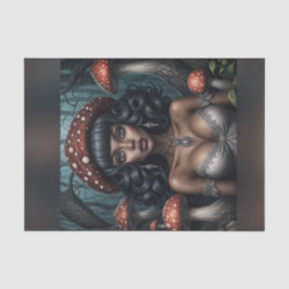 Afrikanische Amerikanerin Mushroom Queen Decoupage Seidenpapier