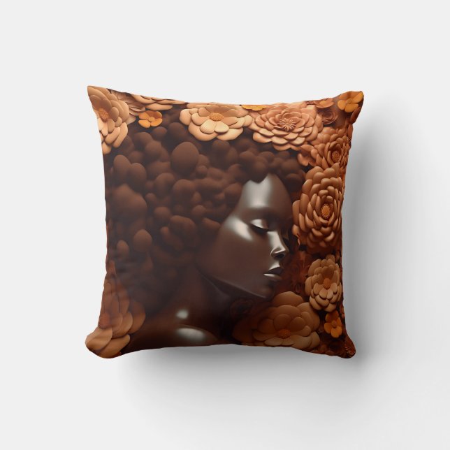 Afrikanische Amerikanerin Schwarze Königin Melanin Kissen (Vorderseite)