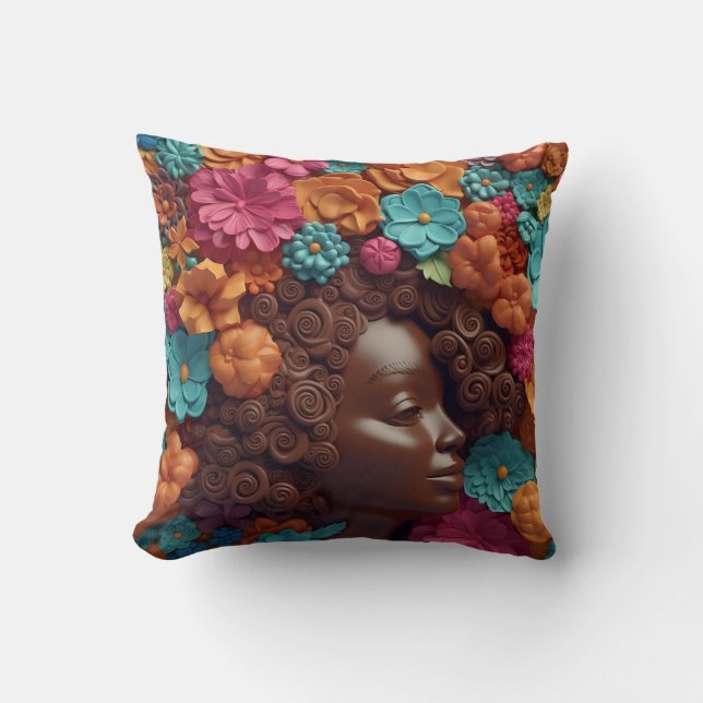 Afrikanische Amerikanerin Schwarze Königin Melanin Kissen (Vorderseite)