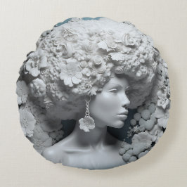 Afrikanische Amerikanerin Schwarze Königin Melanin Rundes Kissen