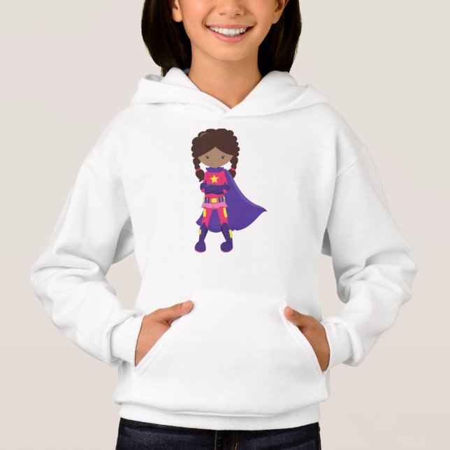 Afrikanische Amerikanerin, Superhero Girl, Kap Hoodie (Vorderseite)