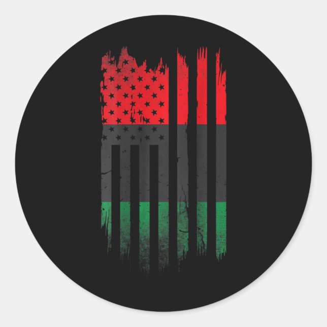 Afrikanische amerikanische Flagge 1865 Schwarze Ge Runder Aufkleber (Vorderseite)