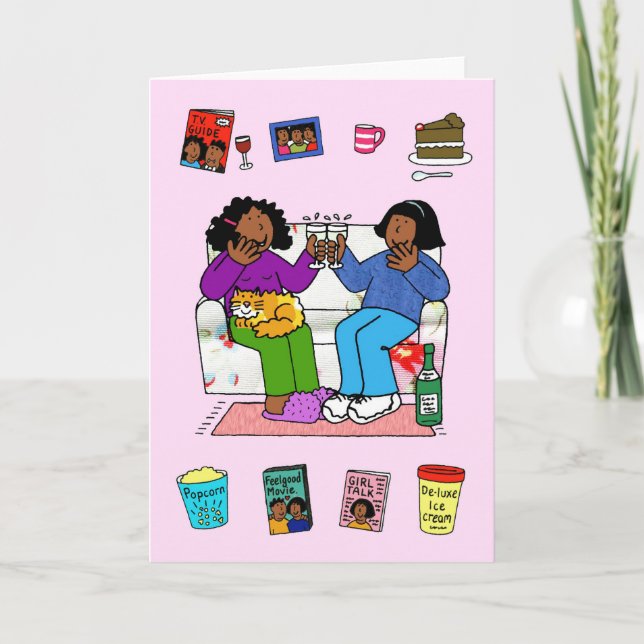 Afrikanische amerikanische Freundinnen Geburtstags Karte (Vorderseite)