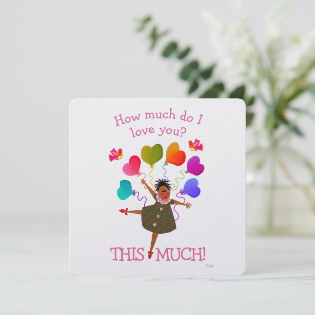 Afrikanische Amerikanische Girl Card Karte (Stehend Vorderseite)