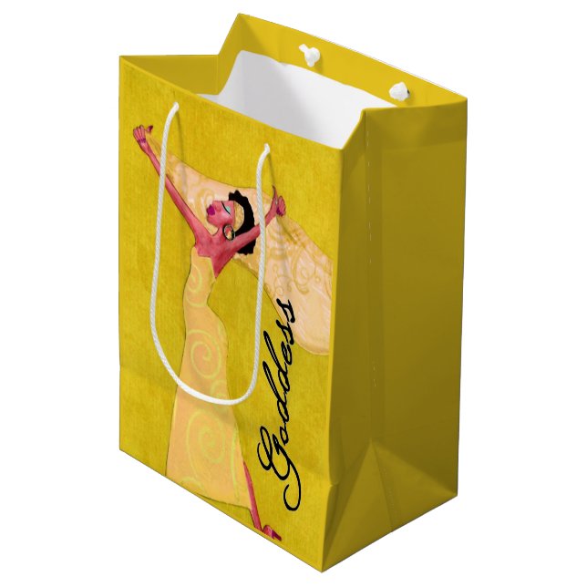 Afrikanische Amerikanische "Göttin" Mittlere Geschenktüte (Vorderseite Schrägansicht)