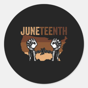 Afrikanische Amerikanische Juneteelste schwarze Ge Runder Aufkleber