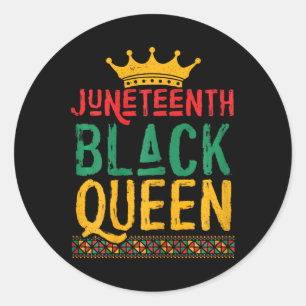 Afrikanische Amerikanische Juneteente Black Queen Runder Aufkleber