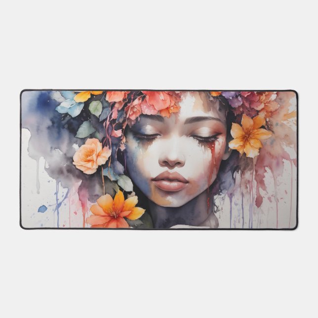 Afrikanische Amerikanische Königin Schreibtischunterlage (Vorderseite)