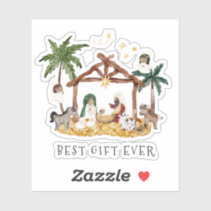 Afrikanische Amerikanische Krippe Weihnachten Aufkleber