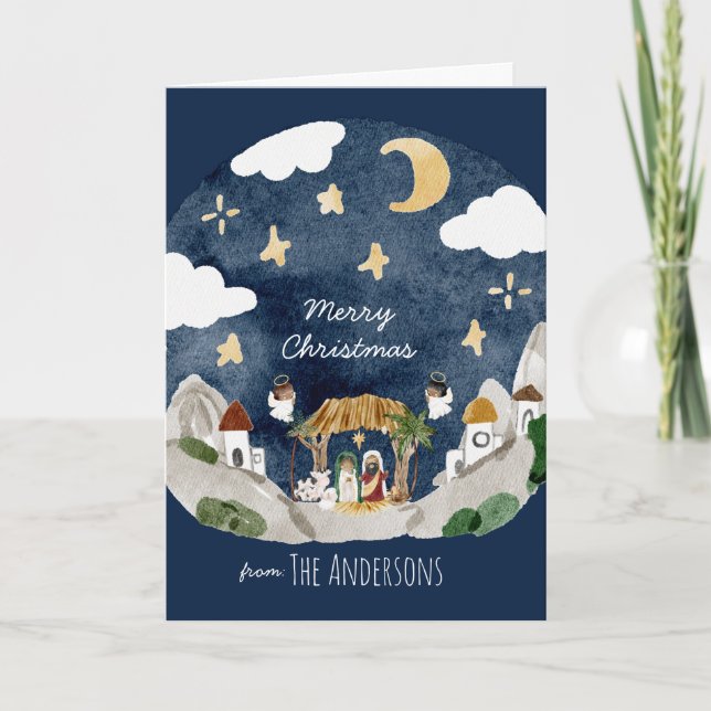 Afrikanische Amerikanische Krippe Weihnachten Karte (Vorderseite)