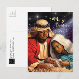 Afrikanische amerikanische Krippe Weihnachtskarten Feiertagspostkarte