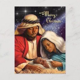 Afrikanische amerikanische Krippe Weihnachtskarten Feiertagspostkarte