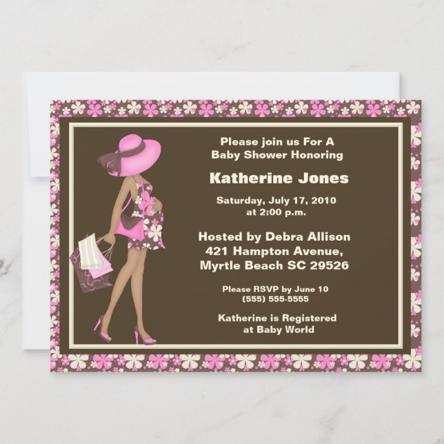 Afrikanische amerikanische Mama als Kinderduschein Einladung (Vorderseite)