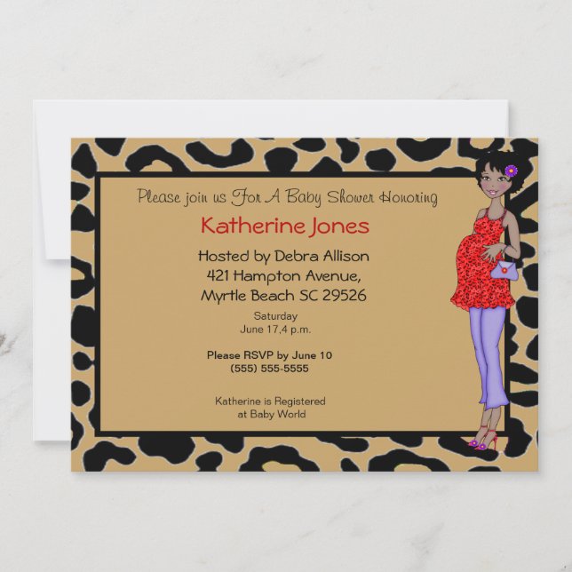 Afrikanische amerikanische Mama Kinderdusche Einla Einladung (Vorderseite)