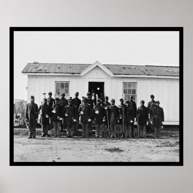 Afrikanische amerikanische Militärband 1865 Poster (Vorne)