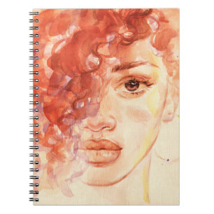 Afrikanische amerikanische Mode, Aquarellbilder. Notizblock