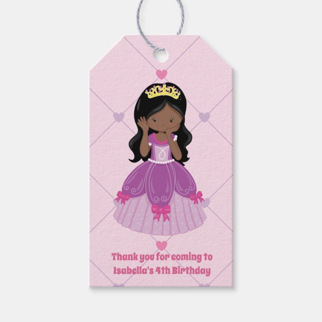 Afrikanische Amerikanische Prinzessin Custom Birth Geschenkanhänger (Vorderseite)